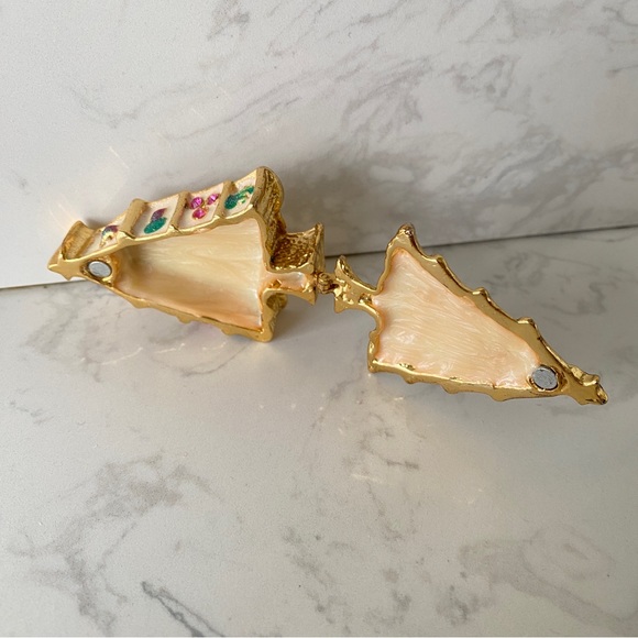 Enameled hinged miniature Christmas tree trinket box - Picture 9 of 10